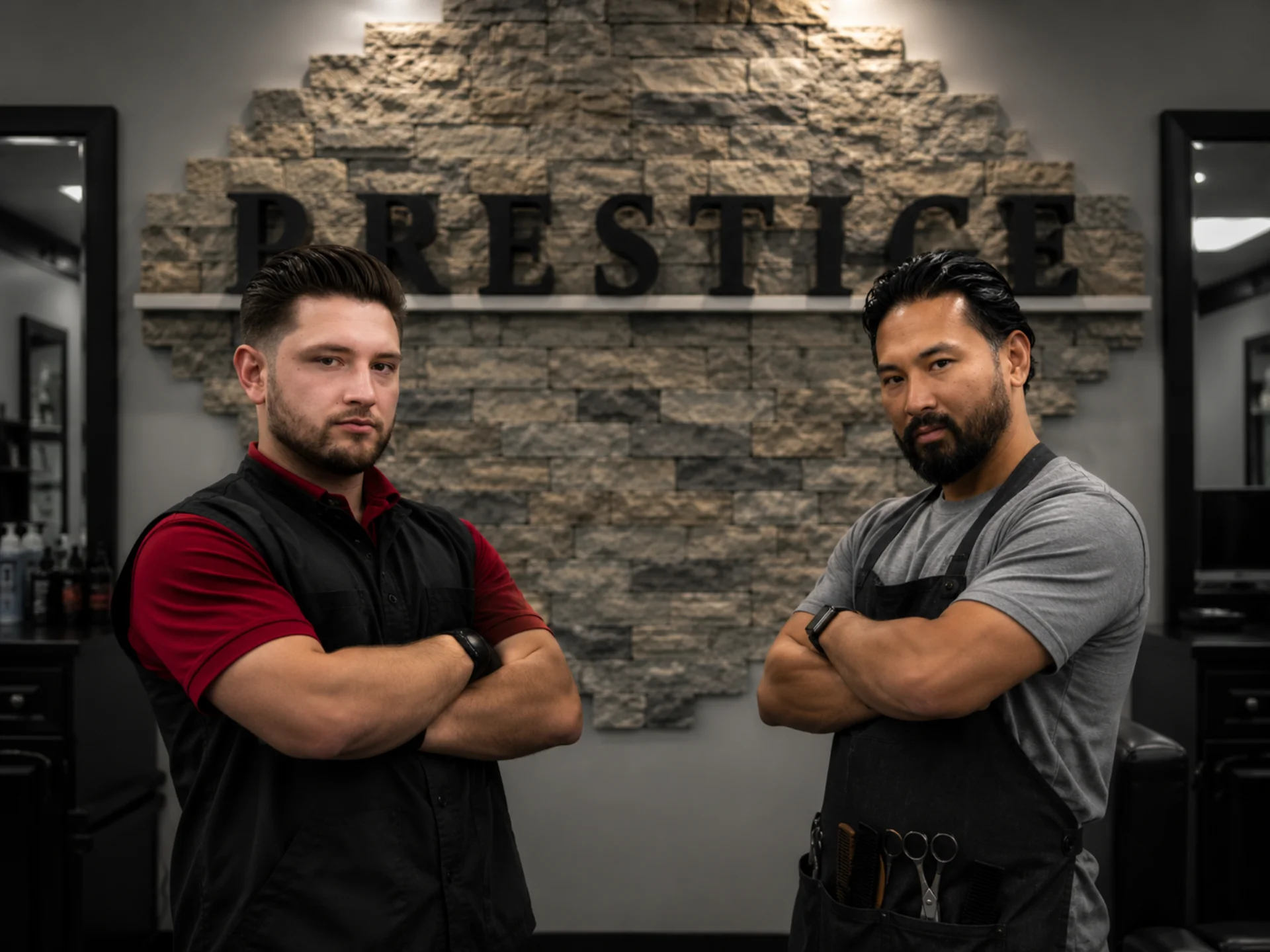 Jimmy and Roy, barbers at Prestige Hair Lounge